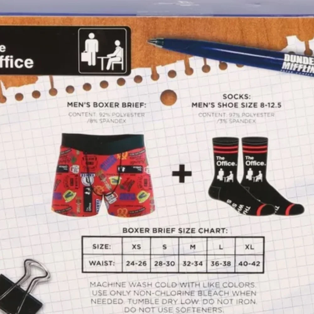 Men’s  The Office‎ Boxer Briefs And Sock. NWT